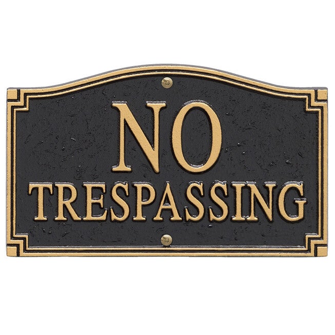 No Trespassing Statement Plaque, , on-hover image number null