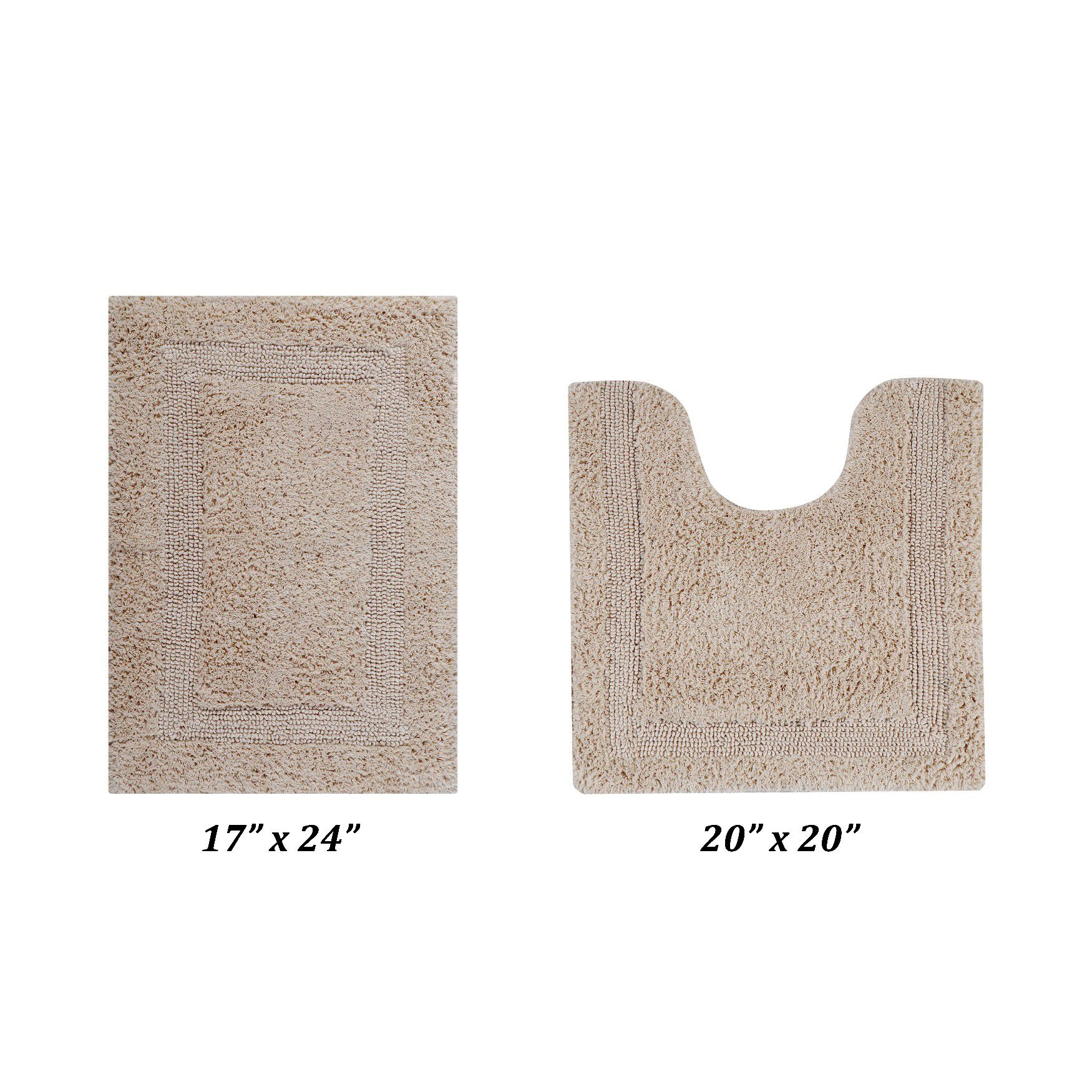 Lux Collectionis Bath Mat Rug 2 Piece Set (17 inches x 24 inches | 20 inches x 20 inches), SAND, hi-res image number 0