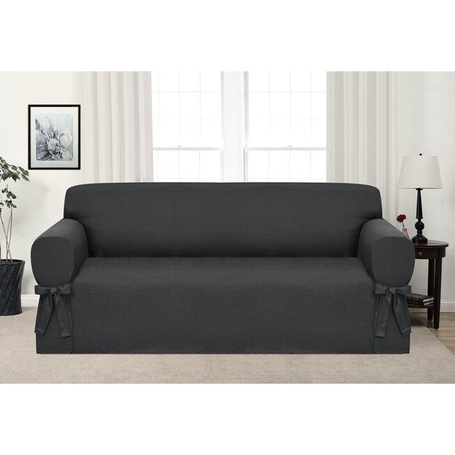 Kathy Ireland Garden Retreat Sofa Cover, CHARCOAL, hi-res image number 0