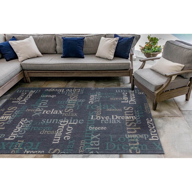 Liora Manne Riviera Happy Words Indoor/Outdoor Rug, , on-hover image number 1