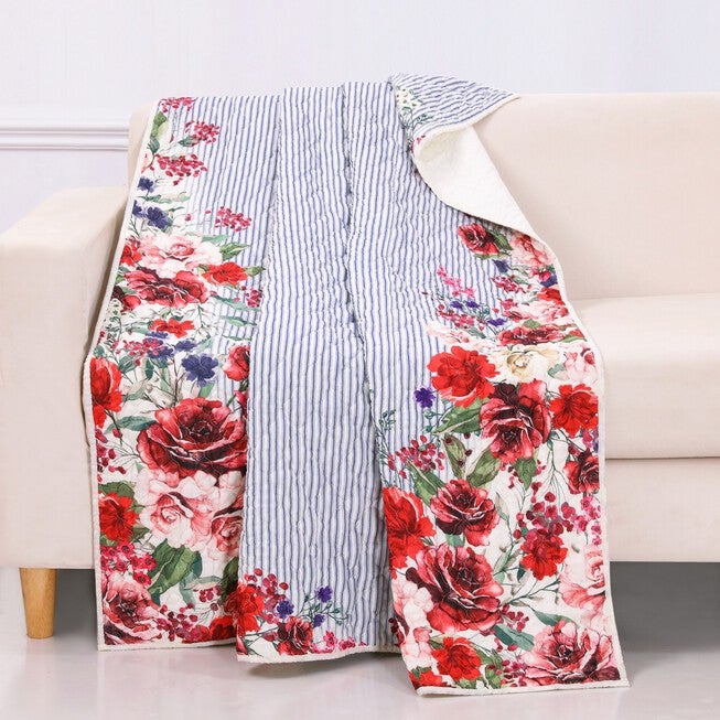 Lexi Quilted Throw Blanket, BLUE, hi-res image number 0