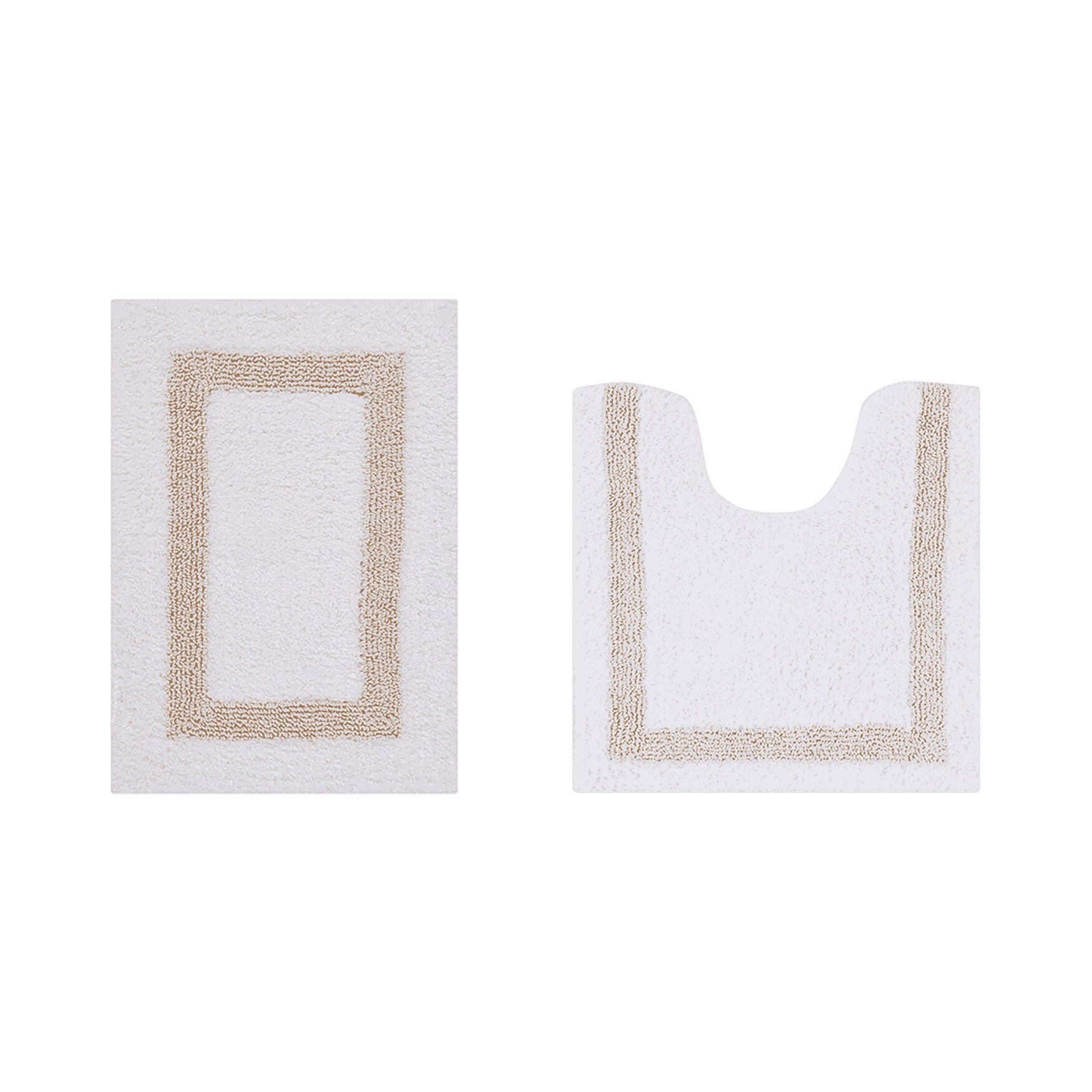 Hotel Collection 100% Cotton 2 Piece (17 inches X 24 inches | 20 inches X 20 inches) Bath Rug Set, WHITE SAND, hi-res image number 0