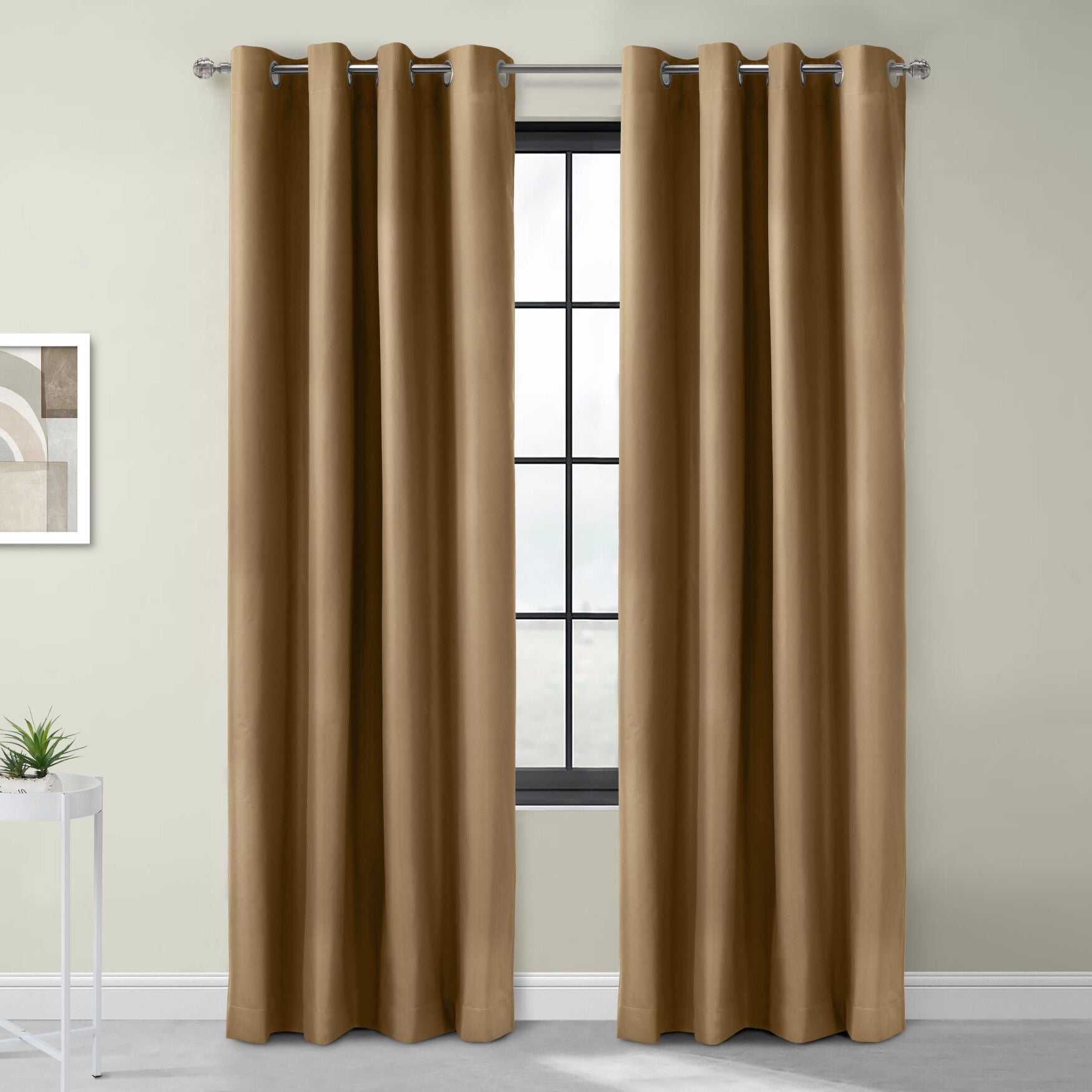Alpine Blackout Grommet Curtain Panel, TAUPE, hi-res image number 0