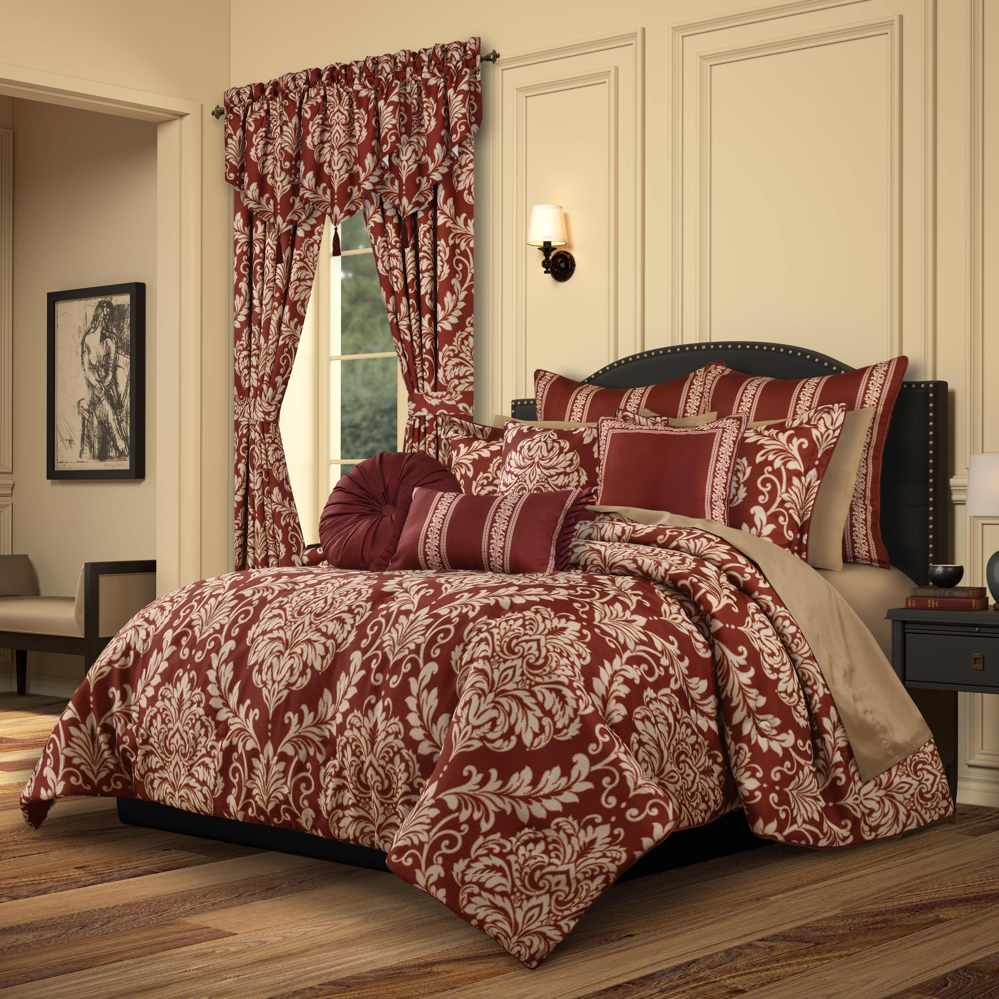 Lazia 3 Piece Comforter Set, RED, hi-res image number 0