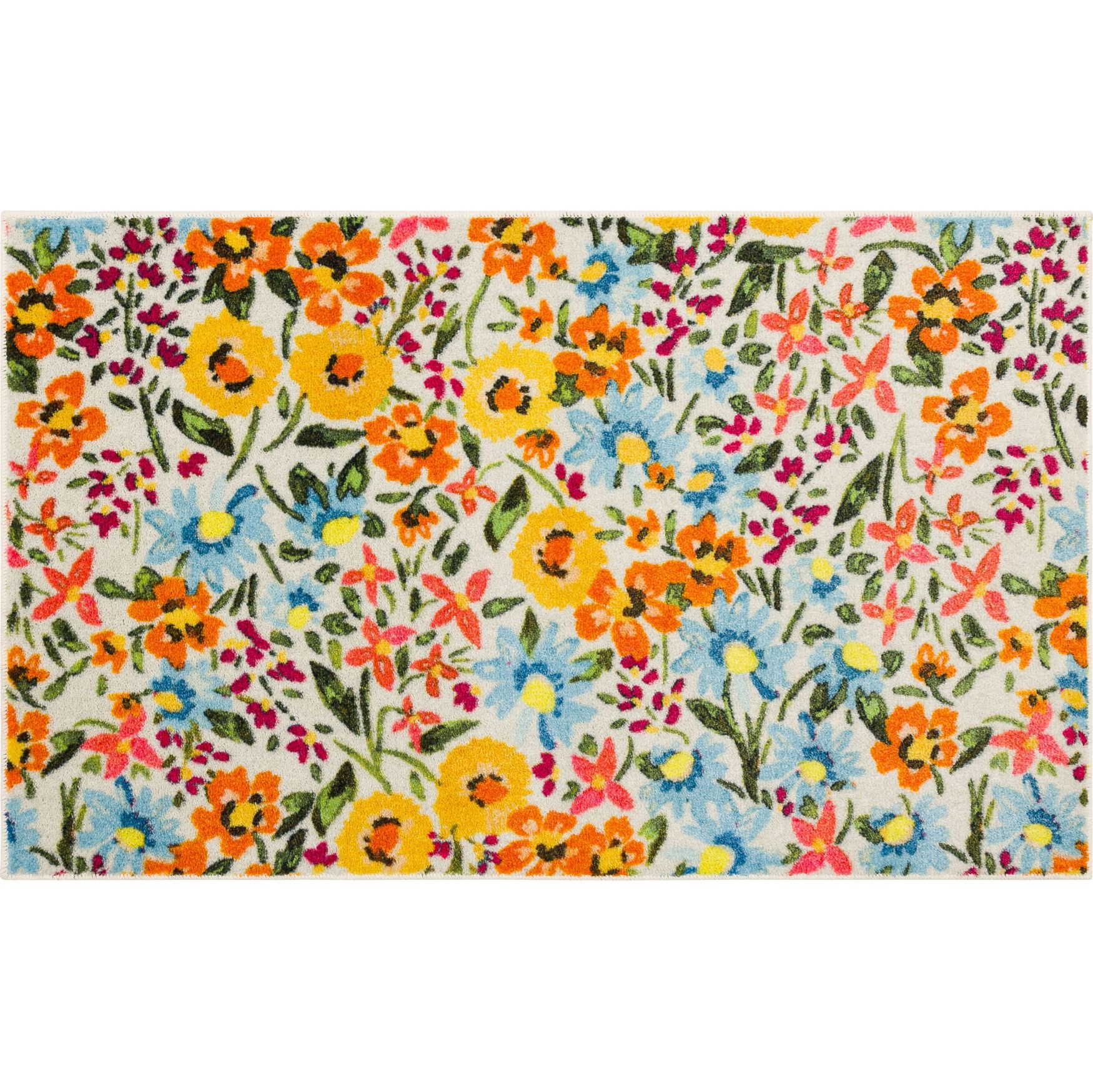 Flower Field Kitchen Rug, MULTI, hi-res image number 0