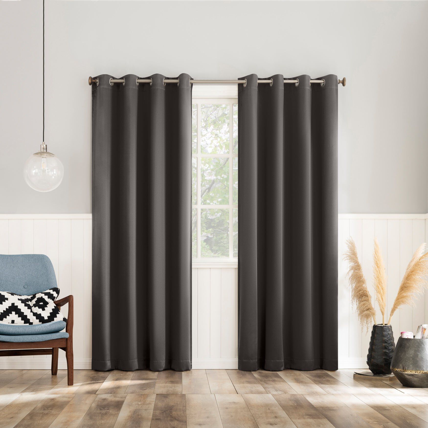 Sun Zero&trade; Brandon Magnetic Closure Grommet Curtain Panel, Set of 2