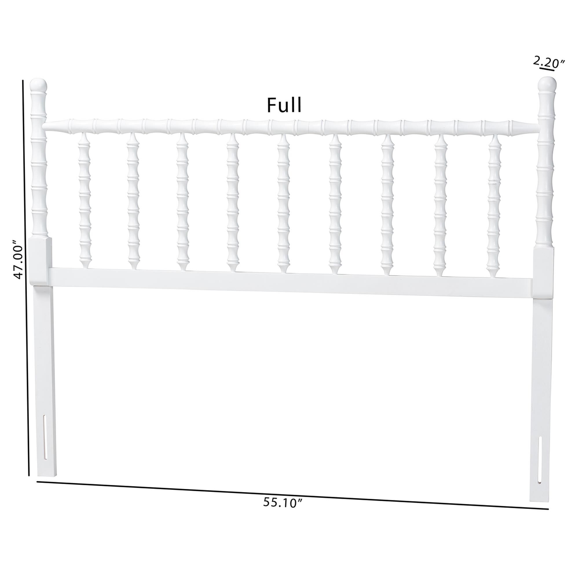 Edaline Bamboo Motif Headboard, WHITE, alternate image number 5