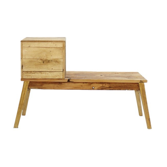 Java Wood Bench With Drawers, , alternate image number 3