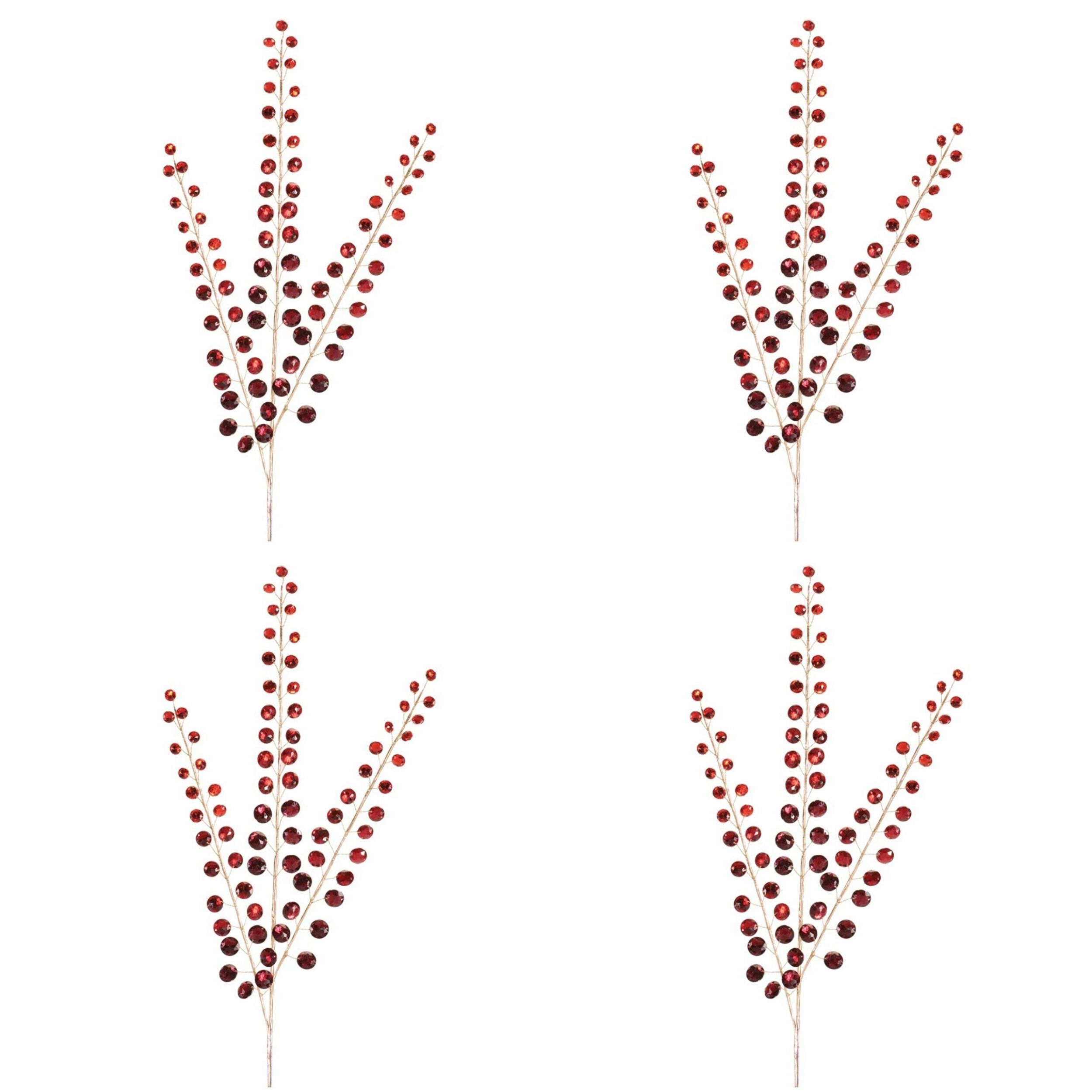 Jewel Bead Spray (Set of 4), RED GOLD, alternate image number 4