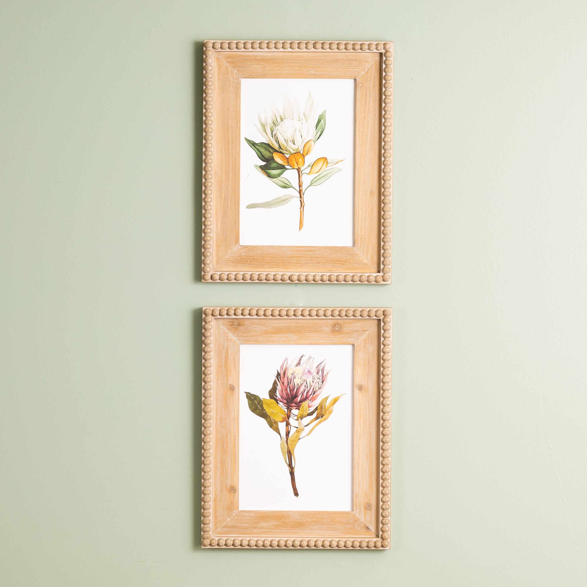 Wood Framed Protea Floral Print (Set of 2), GREEN WHITE BROWN, alternate image number 4
