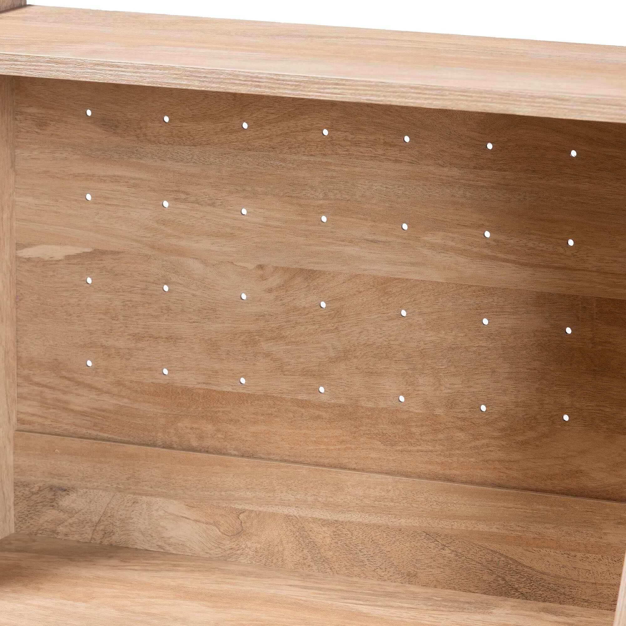 Pavone Mid-Century Modern Oak Brown Wood Kitchen Cabinet, BROWN, alternate image number 5