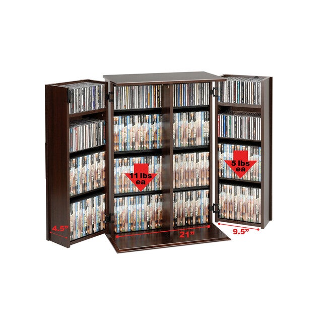 Locking Media Storage Cabinet with Shaker Doors, , alternate image number null