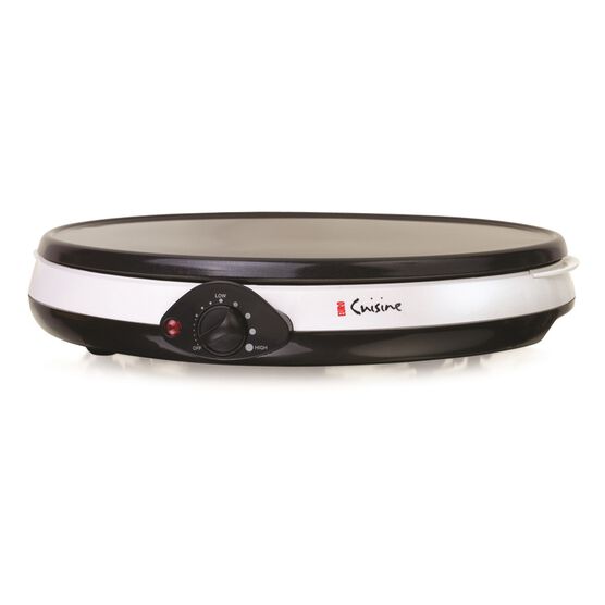 Euro Cuisine 12" Electric Crepe Maker, BLACK AND WHITE, hi-res image number null