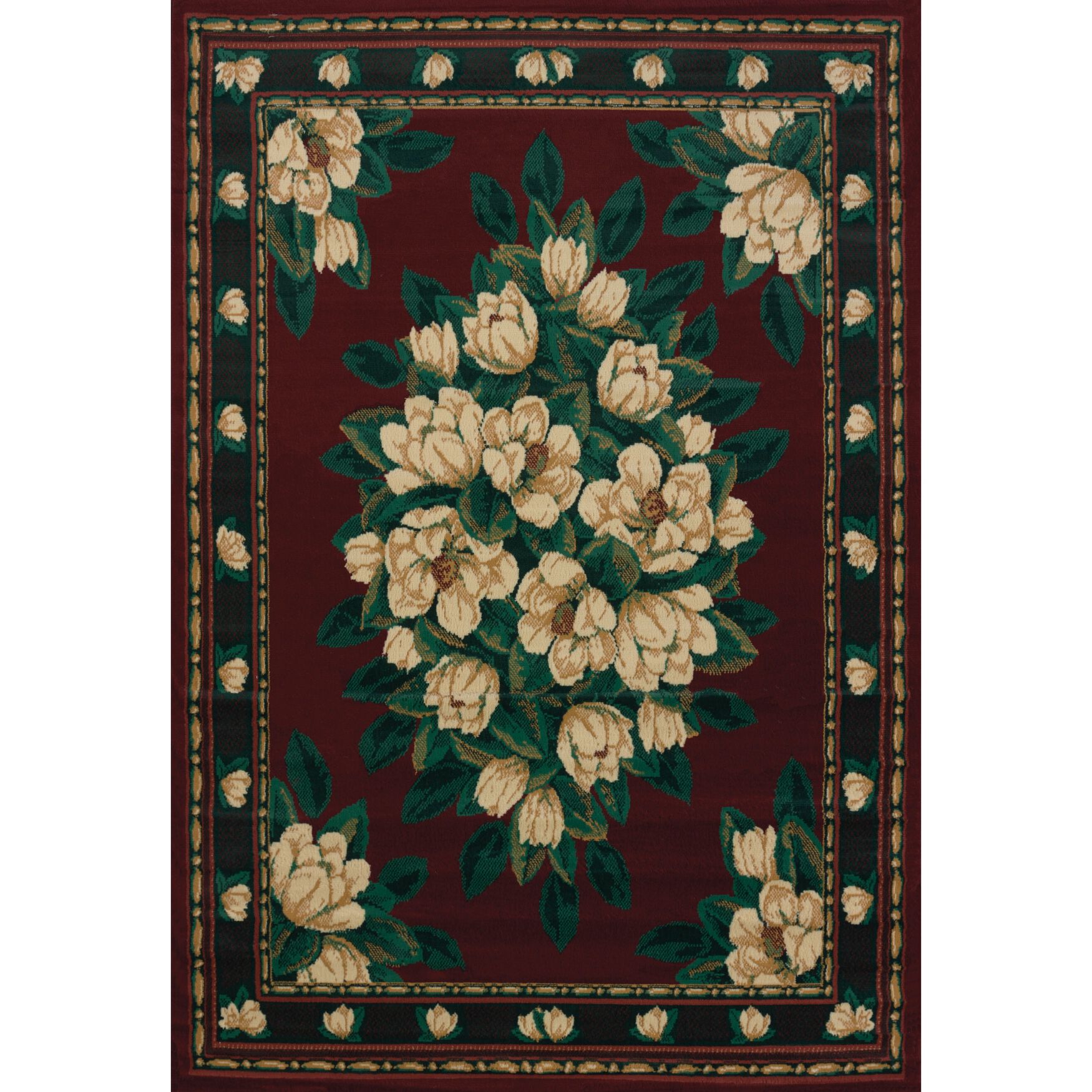Manhattan Magnolia Area Rug, BURGUNDY, hi-res image number 0