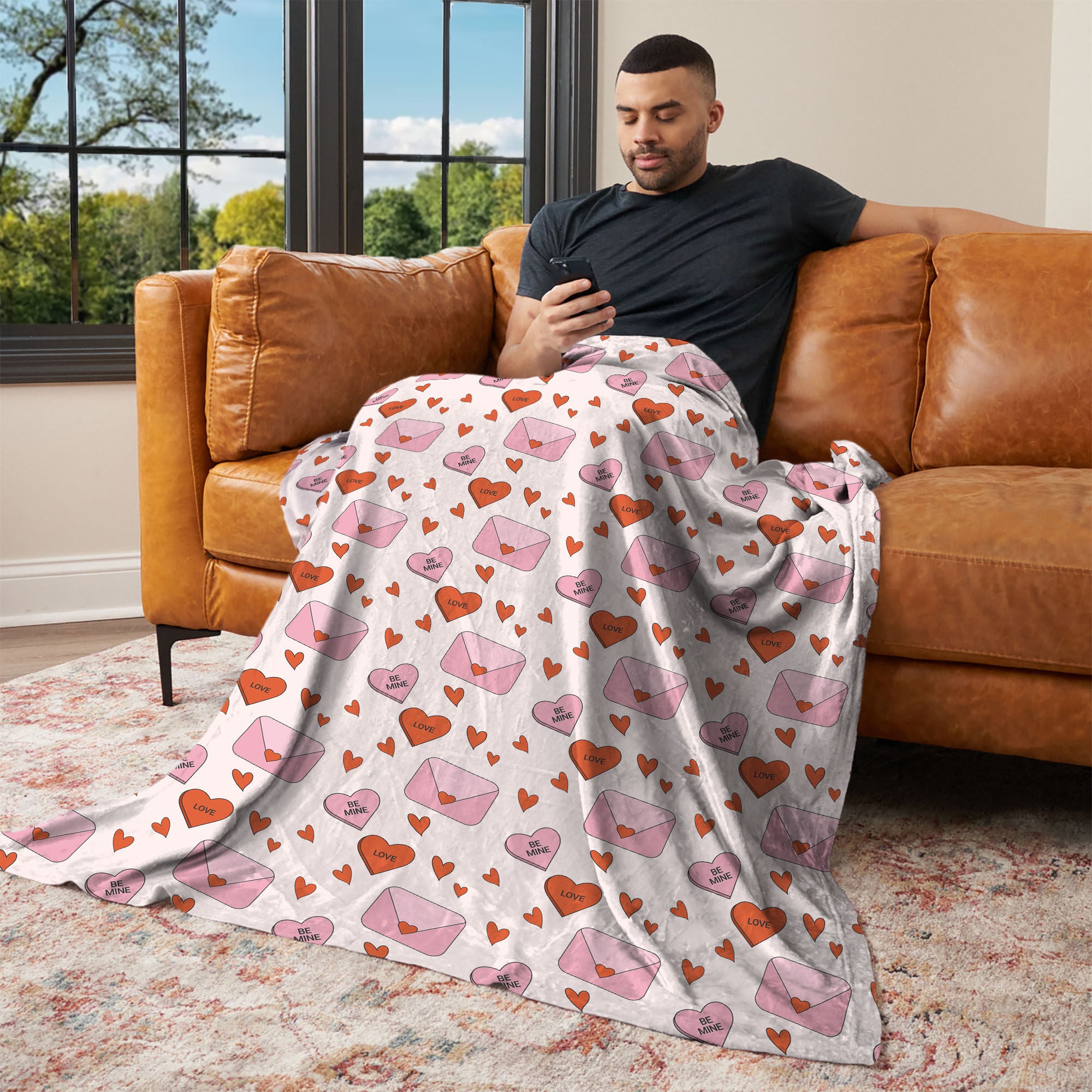 Valentine's Day Send My Love Silk Touch Throw Blanket 50x60 Inches, SEND MY LOVE, alternate image number 2