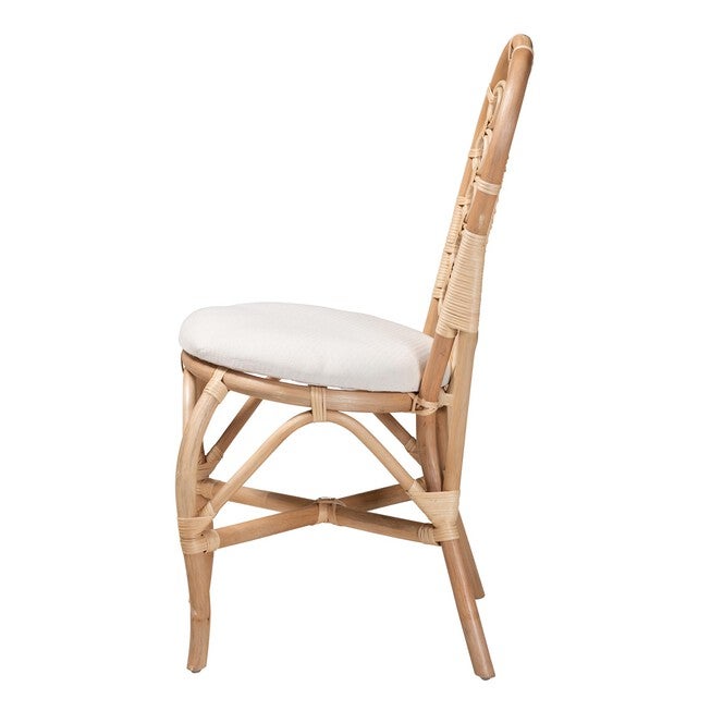 Jerica Modern Bohemian Natural Brown Rattan Dining Chair, , alternate image number 2