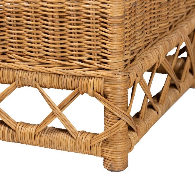 Palm Bohemian Light Honey Rattan Pet Bed, LIGHT, alternate image number null