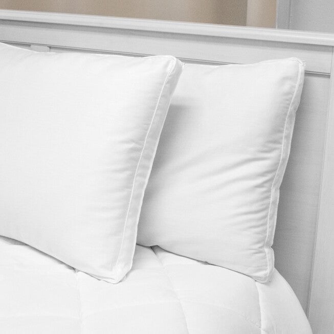 SensorPEDIC Low Profile Jumbo Fiber Bed Pillow for Stomach Sleepers - 2 Pack, , alternate image number null