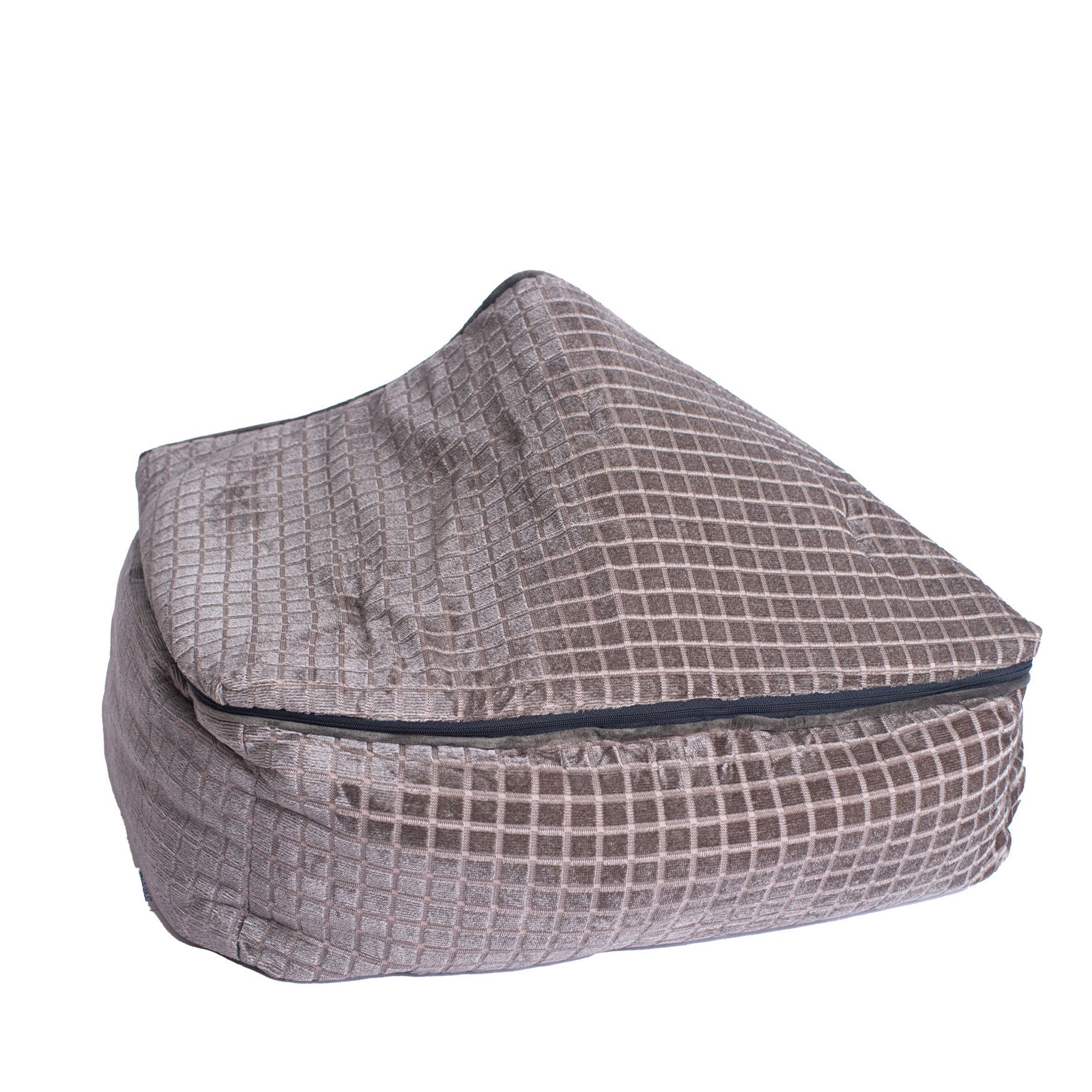 Cuddle Cave Cat Bed With Detachable & Collasible Zipper Top, Removable Cushion Mat, Bronze & Silver, , alternate image number 6