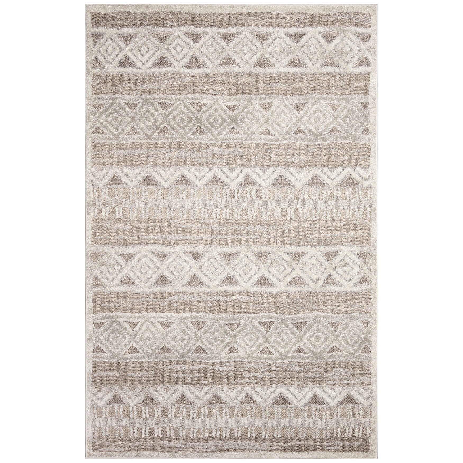 Napoli Diamond Stripe Indoor Area Rug Natural, NATURAL, hi-res image number 0
