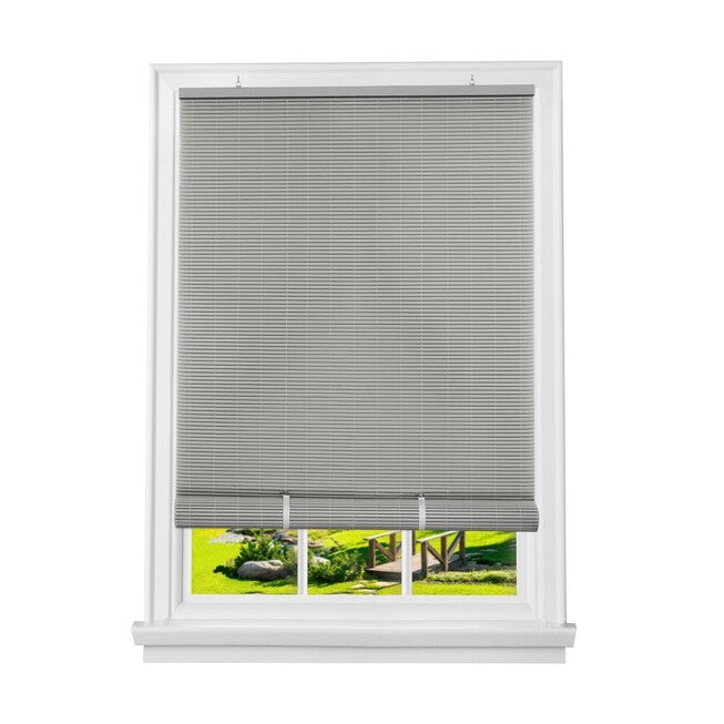 Cordless Solstice Vinyl Roll-Up Blind, Grey, GREY, hi-res image number null