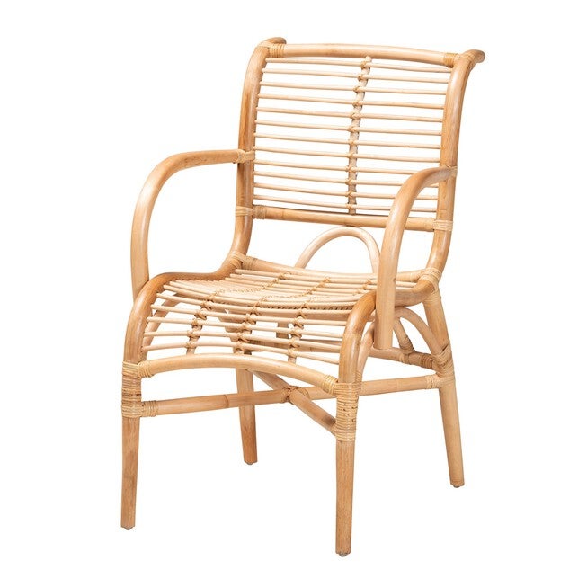 Seminyak Modern Bohemian Natural Rattan Lounge Chair, NATURAL RATTAN, hi-res image number null