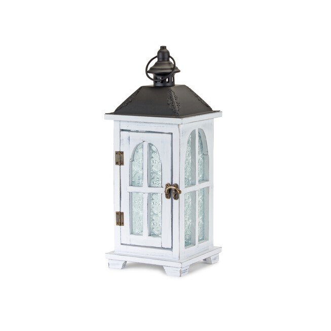 Lantern (Set of 2) 14.5 inchesH, 19.25 inchesH Wood/Metal, BLACK/WHITE/BROWN, alternate image number 2