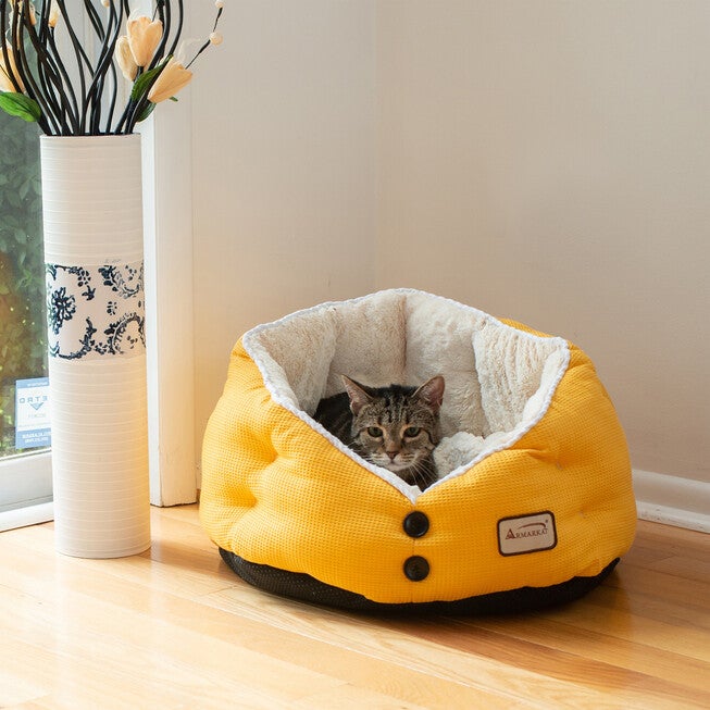 Gold Waffle and White Cat Dog Bed, , alternate image number 2