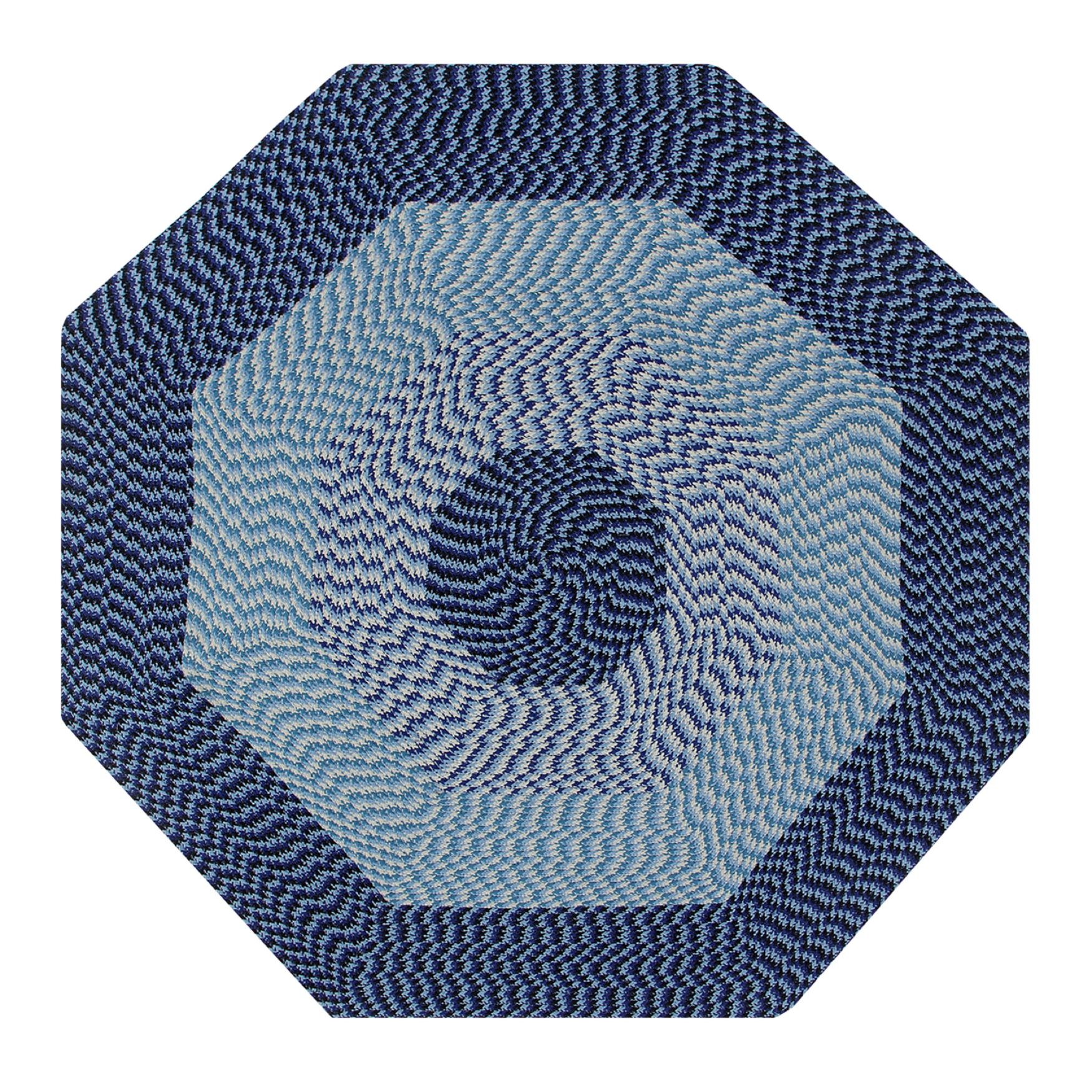 Alpine Braid Collection Reversible Indoor Area Rug, 48 inches" Octagonal , NAVY STRIPE, hi-res image number 0