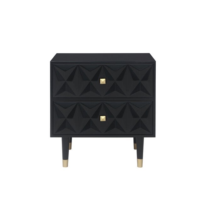 Two Drawer Geo Texture Nightstand, , on-hover image number 1