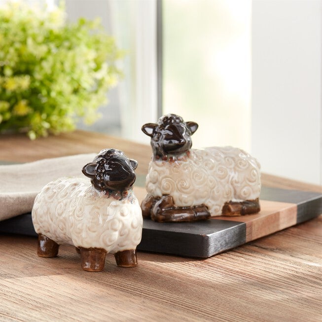 Mini Sheep Figurine (Set of 6), WHITE/BROWN, alternate image number null