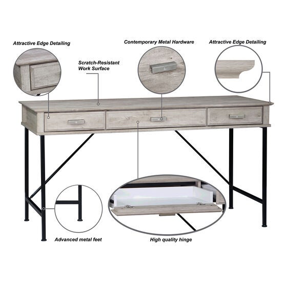 Saint Birch Elma Writing Desk In Washed Gray Writing Desk, , alternate image number null