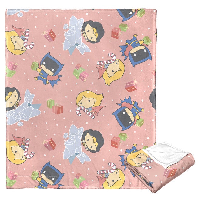 Wb Dc Justice League Deck The Halls Silk Touch Throw, O, hi-res image number null