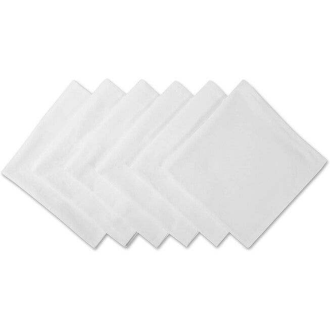 White Napkin, Set of 6, WHITE, hi-res image number 0
