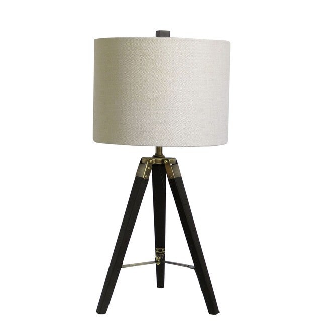 28 inches Espresso Wood & Metal Table Lamp, , on-hover image number 1