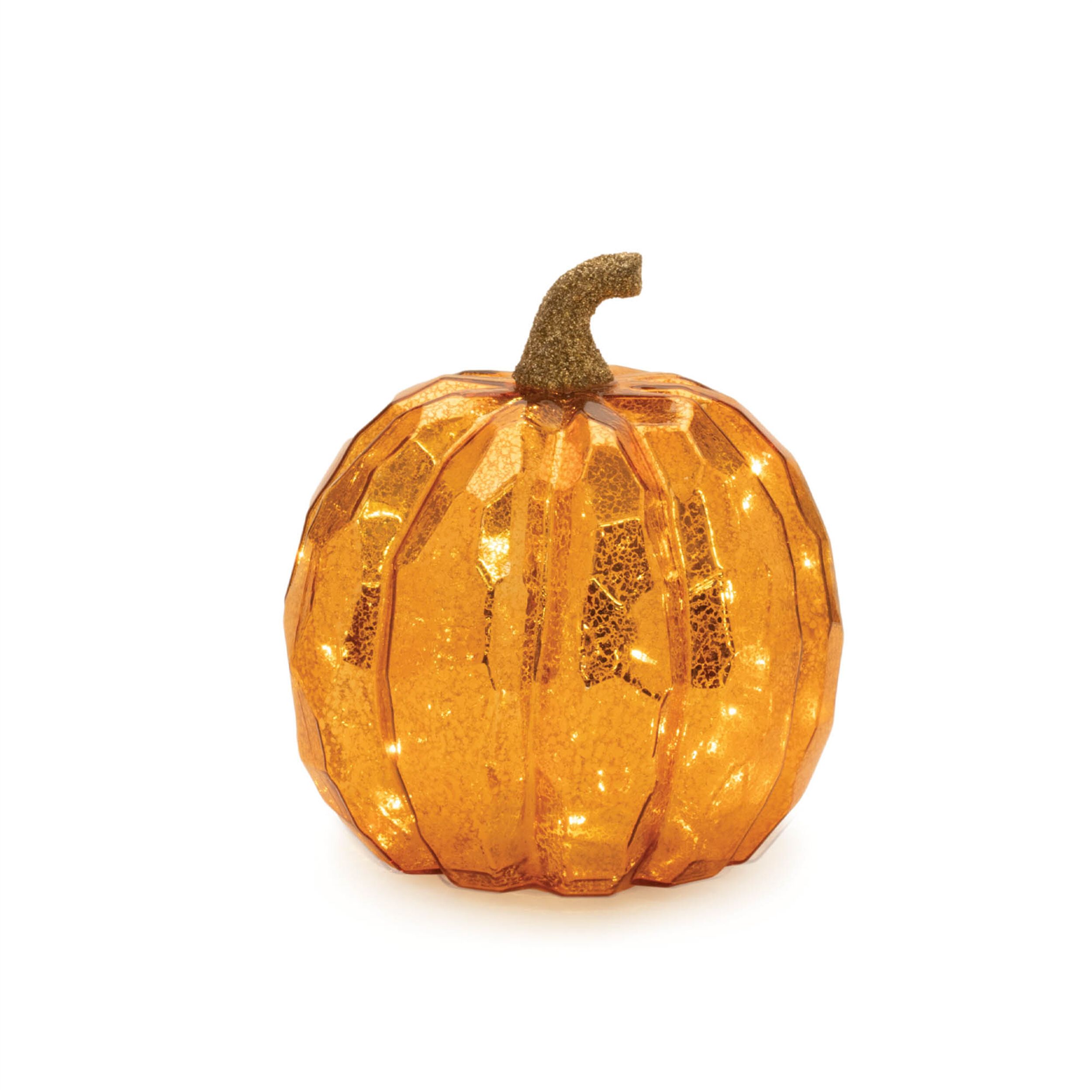 LED Mercury Glass Pumpkin Decor (Set of 3), ORANGE, alternate image number 2
