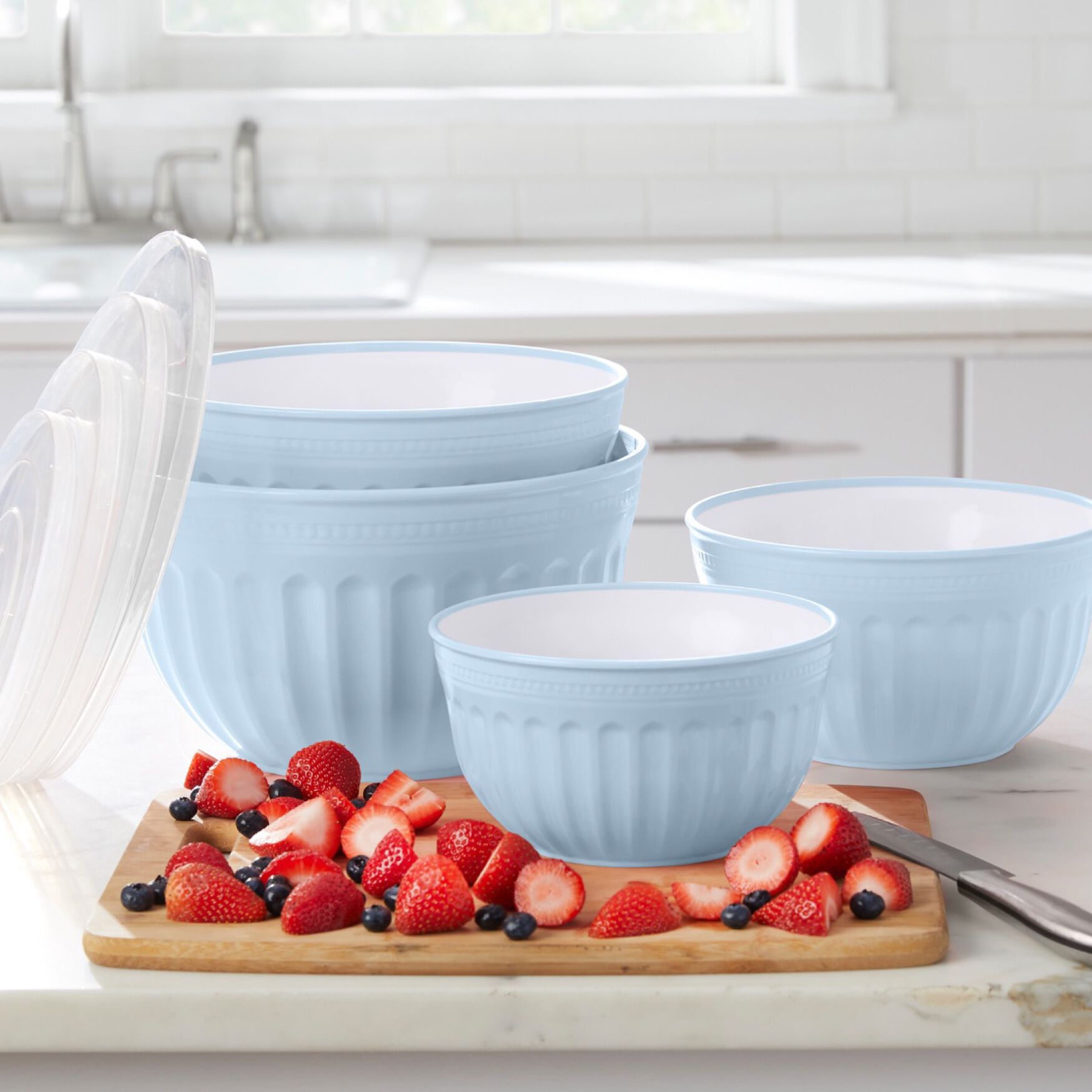 4-Pc. Scalloped 2-Tone Mixing Bowl, POWDER BLUE, hi-res image number 0