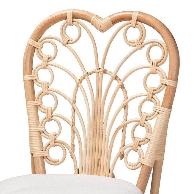 Jerica Modern Bohemian Natural Brown Rattan Dining Chair, , alternate image number 4