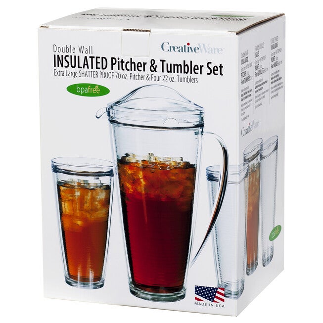 Creative Ware Insulated Pitcher Tumbler Set, CLEAR, hi-res image number null