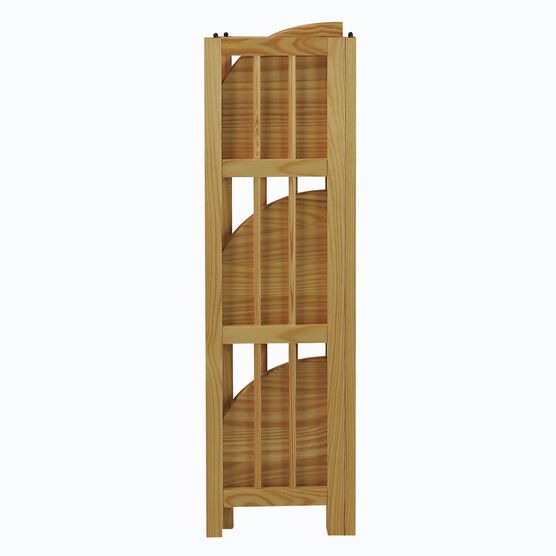 4-Shelf Corner Folding Bookcase-Natural, , alternate image number null