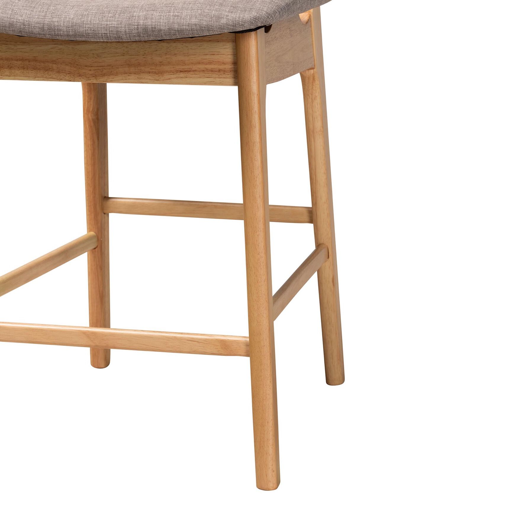 Dannon Mid-Century Modern Grey Fabric And Walnut Brown Finished Wood 2-Piece Counter Stool Set, , alternate image number 11