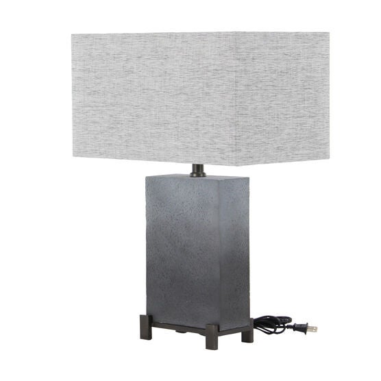 Grey Polystone Transitional Table Lamp, , alternate image number null