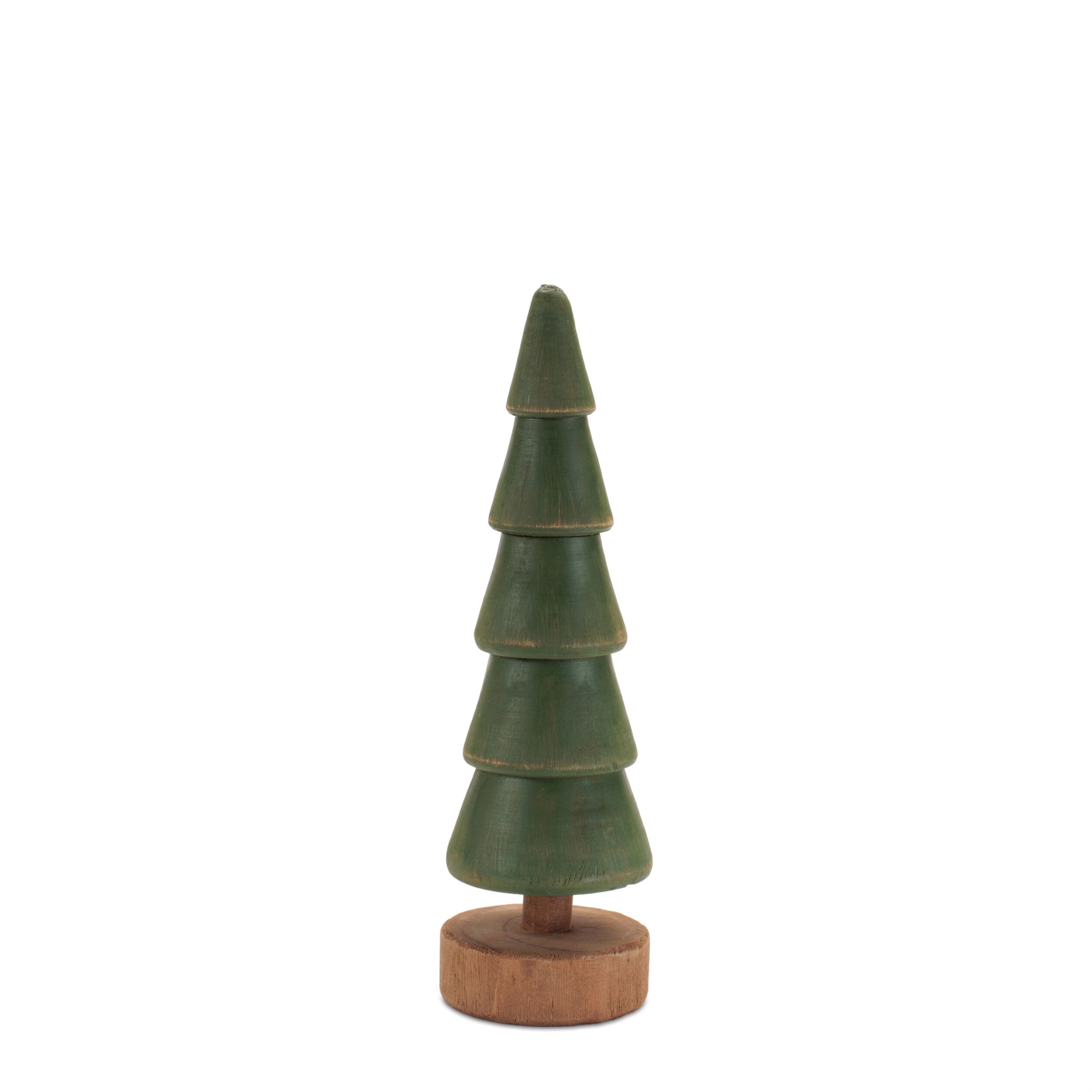 Rustic Wooden Evergreen Tree (Set of 2), GREEN, alternate image number 4