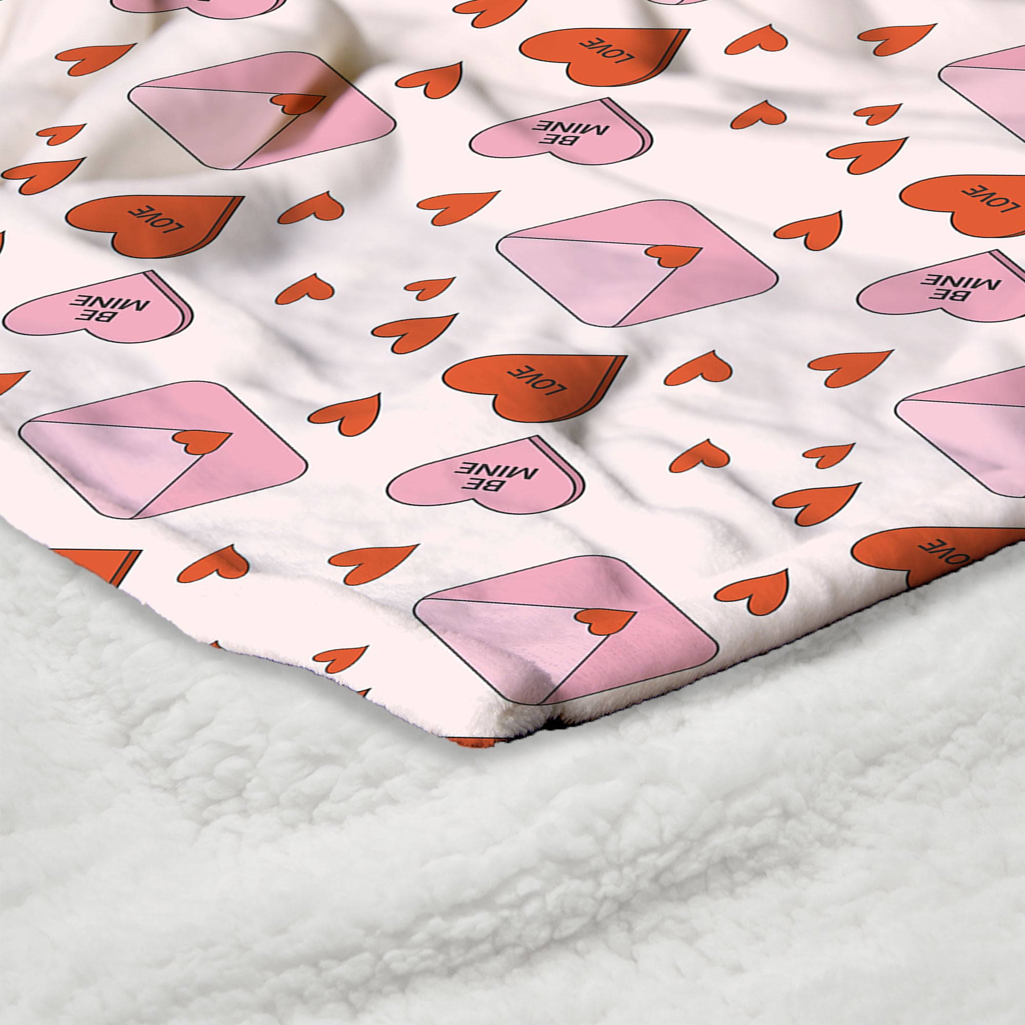 Valentine's Day Send My Love Silk Touch Sherpa Throw Blanket 50x60 Inches, SEND MY LOVE, alternate image number 4