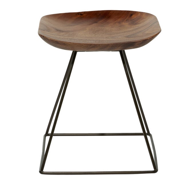 Brown Iron Rustic Stool, , alternate image number 2