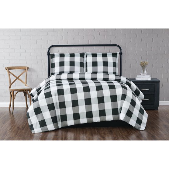 Everyday Buffalo Plaid Comforter Set, BLACK, hi-res image number null