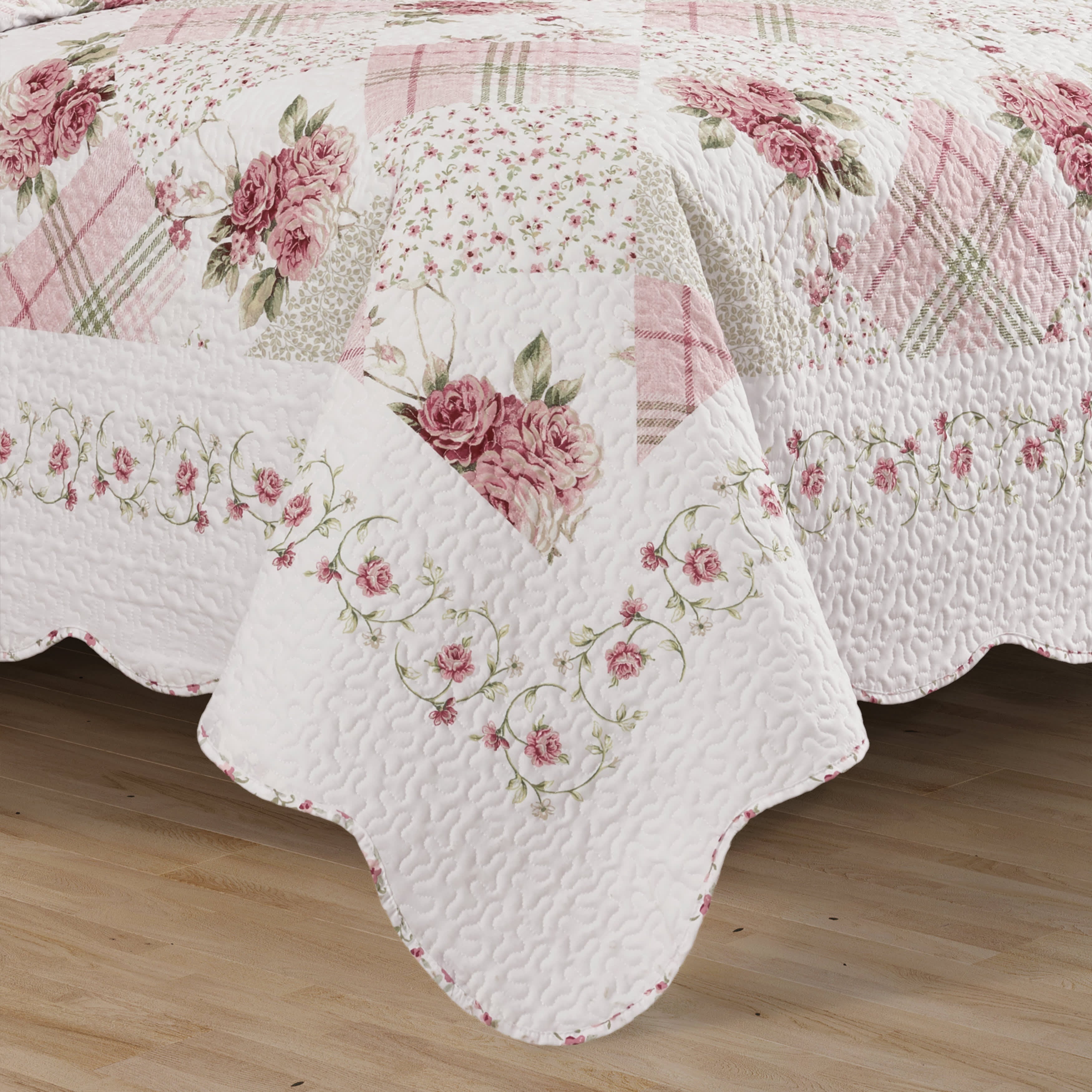 Bungalow 3 Piece Quilt Set, ROSE, alternate image number 2