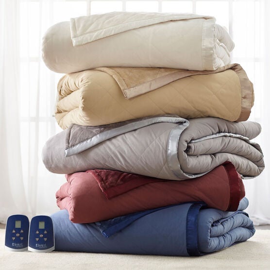 Micro Flannel® Reverse to Ultra Velvet® Electric Blanket, , on-hover image number null