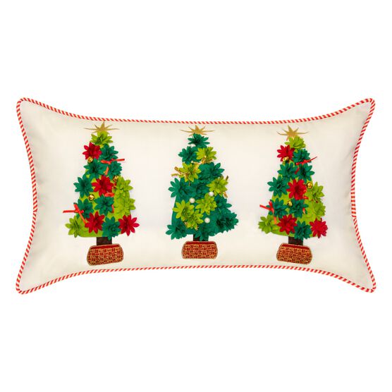 Indoor & Outdoor Holiday Potted Christmas Trees Decorative Pillow