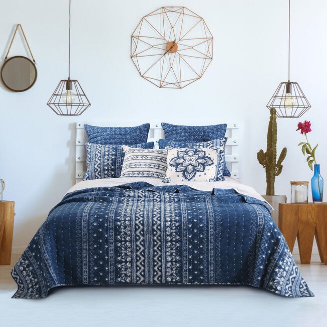 Embry Quilt Set , INDIGO, hi-res image number 0